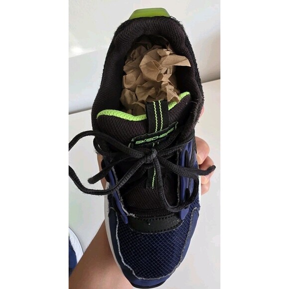 Skechers SN 404031L Blue Black Green Running Shoes Size 4 Pre-Owned - Picture 11 of 16